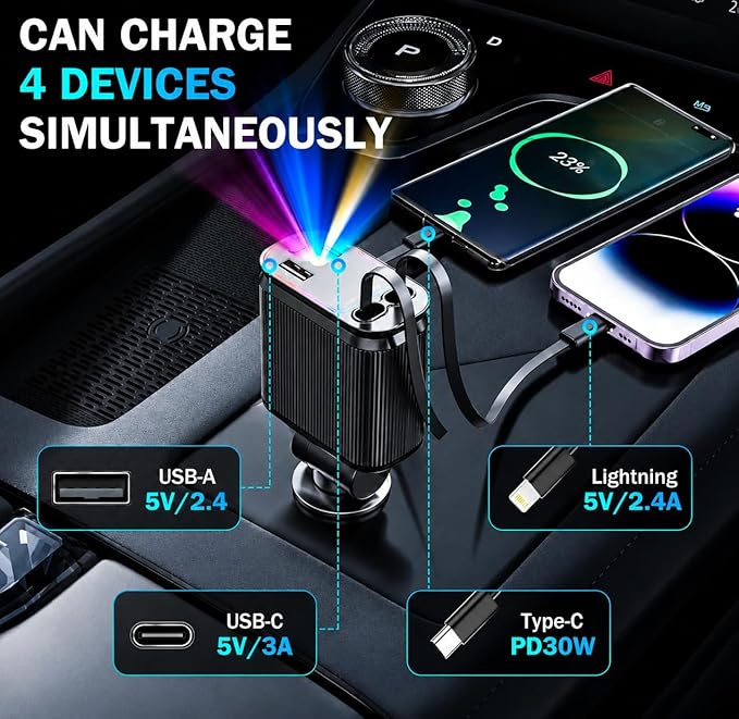 ChargeMate™ 4 in 1 Car Charger
